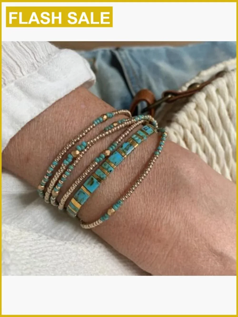 Bohemian Miyuki Glass Beaded Stretch Bracelet Set for Women